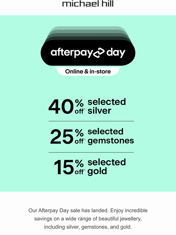 Up to 40% off selected Jewellery