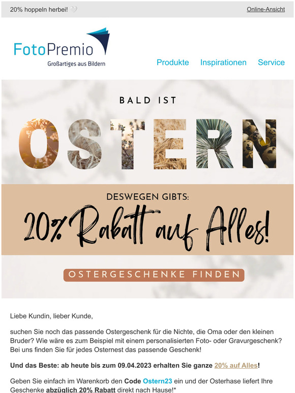 🐰Osteraktion: Rabatte auf alle Artikel! 