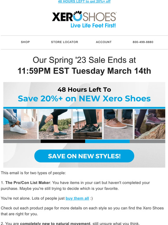 48 Hours Left to Save 20%+ on NEW Xero Shoes
