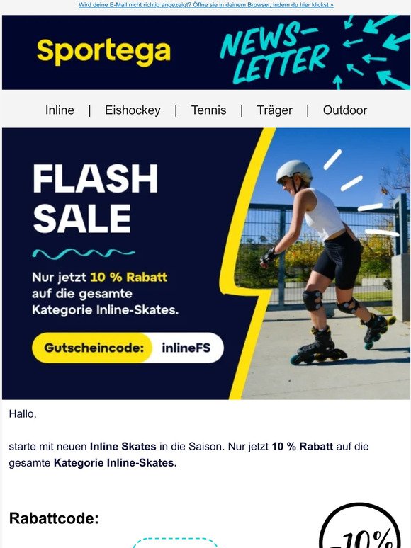 Flash-Sale🛼10 % Rabatt auf alle Inline-Skates