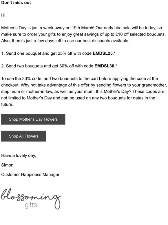 Mother's Day Sale - Final Hours