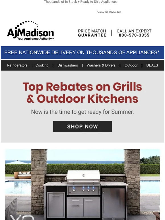 Aj Madison The Best Rebates on Grills and Outdoor Kitchens Free Shipping on Thousands of