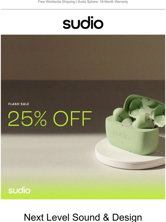 25% Off Sudio E2 Jade