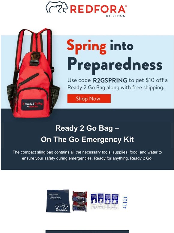 Spring into Preparedness with a Ready 2 Go Bag - Get $10 Off Now