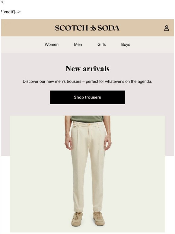 Just in: new trousers