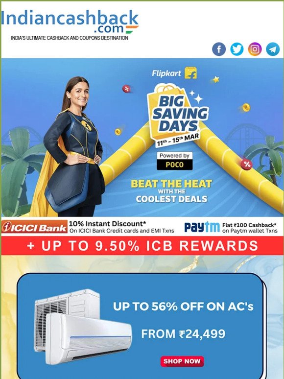 Save big with Flipkart's Big Saving Days - Shop now and don't miss out!