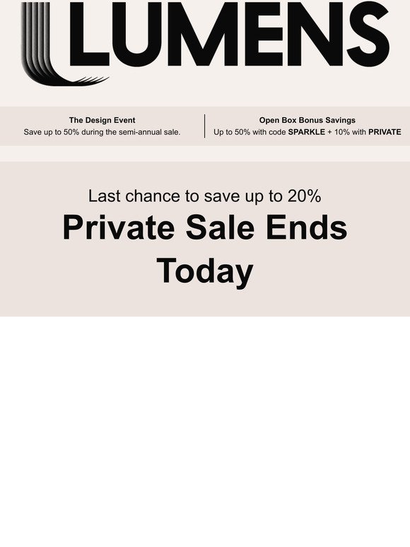 Today only: Save up to 20% during Private Sale.