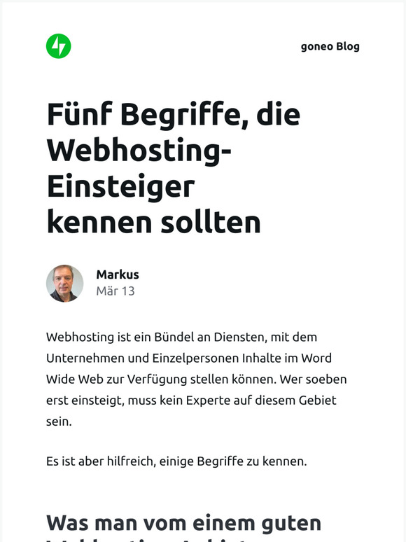 [Neuer Eintrag] Fünf Begriffe, die Webhosting-Einsteiger kennen sollten