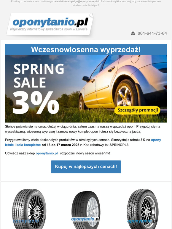 Wczesnowiosenna wyprzedaż!