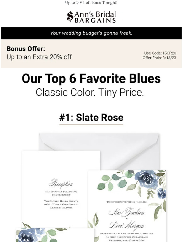 Ann's Bridal Bargains We've Got Your Something Blue Milled