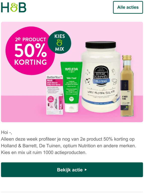 Laatste week 2e product, 50% korting