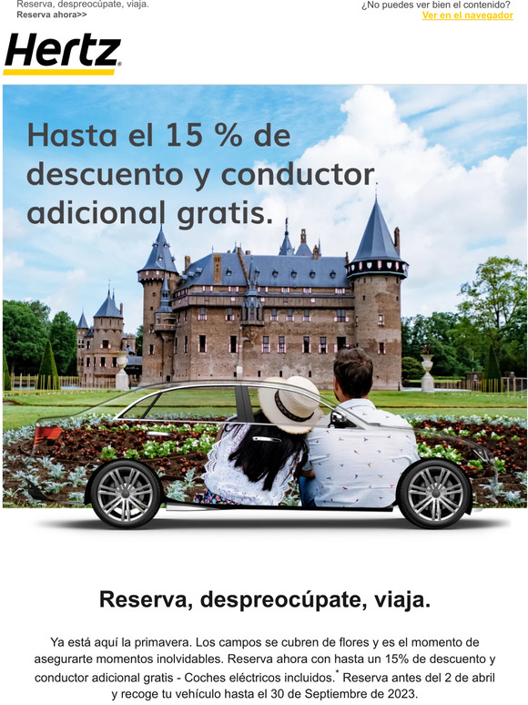 🌼 Recuerda que aún puedes disfrutar esta primavera disfruta de hasta un 15 % de descuento y conductor adicional gratis.*