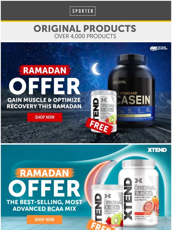 🌙 Get Ramadan-Ready with Our Offers on Casein Protein, BCAAs & More