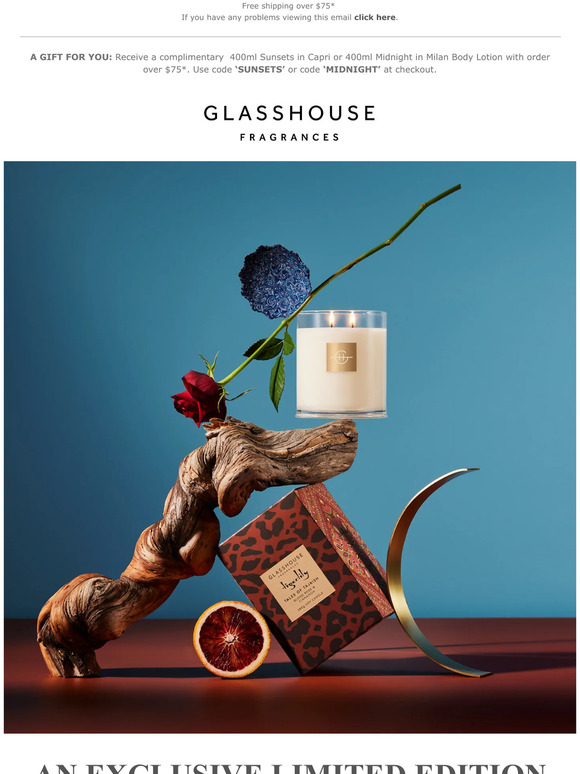 Glasshouse Fragrances Final Hours for Free Shipping Milled