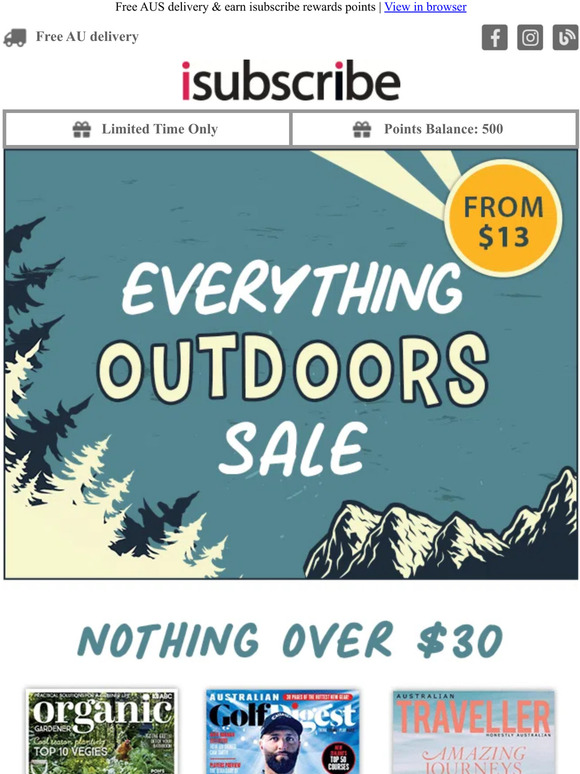 Everything Outdoors SALE from just $13