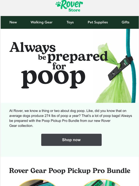 Be a poop pickup pro with Rover Gear 💩