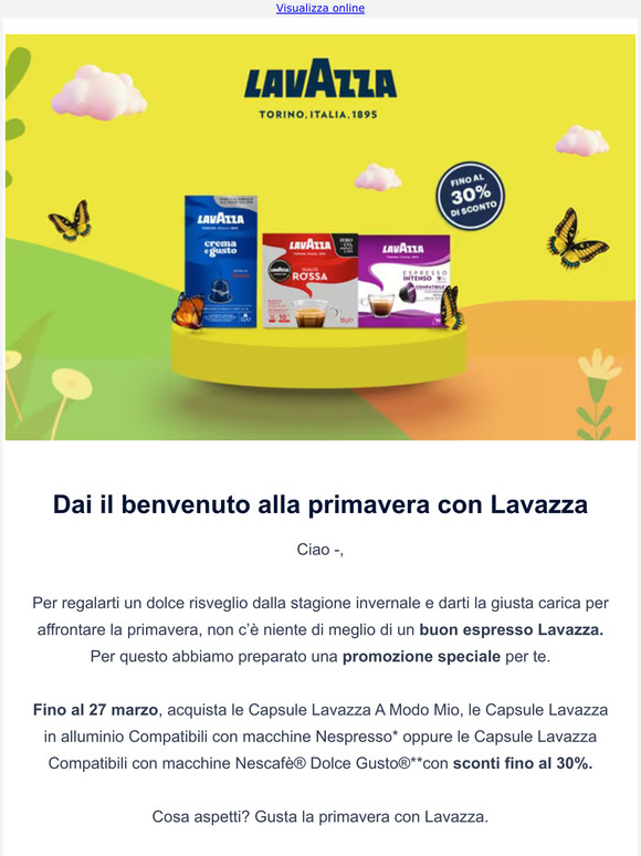 Approfitta delle occasioni Lavazza.