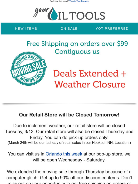 Extended Sale: Weather! No Problem
