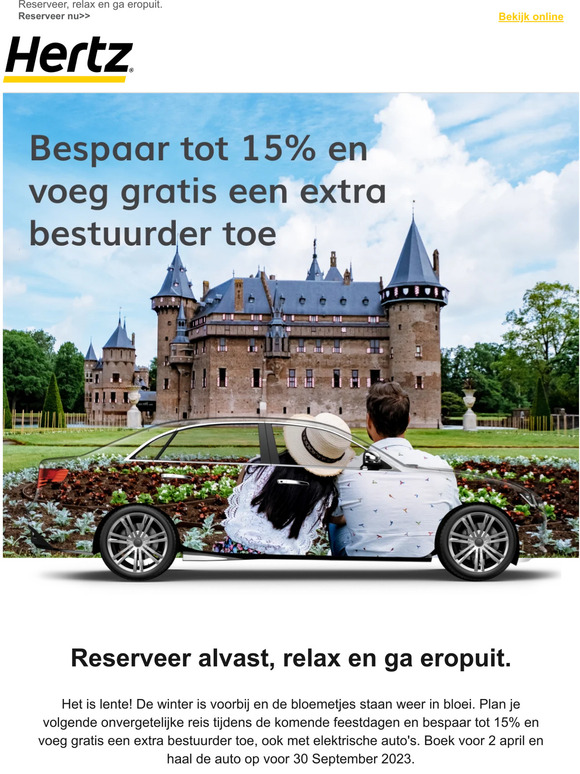 🌼De lente komt eraan: Bespaar tot 15% + gratis extra bestuurder