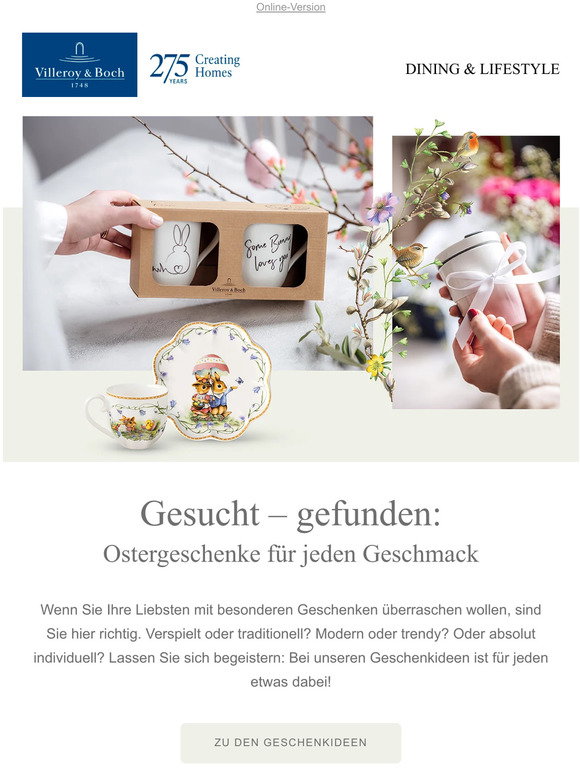 Boîte à Chocolats De Pâques Villeroy & Boch - Motif Printanier Lapin & œufs - Neuf