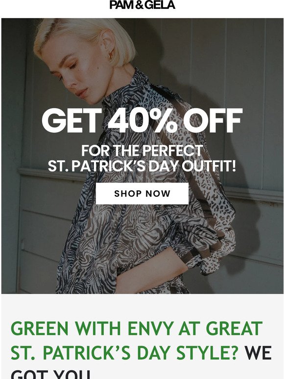 Get St. Patrick Green With This 40% Off Sale