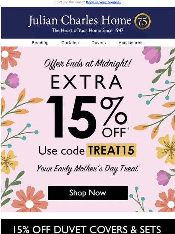 Julian Charles Your exclusive code ends at midnight! Milled