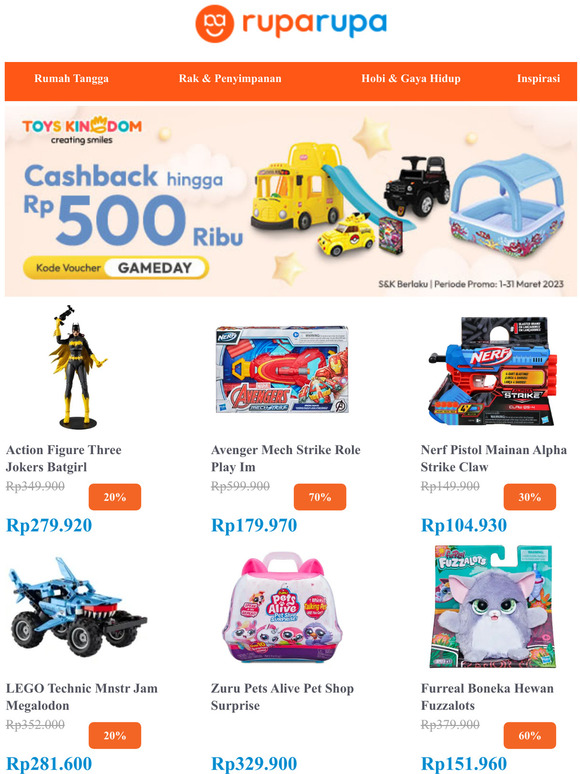 Semua Mainan CASHBACK! 🔥