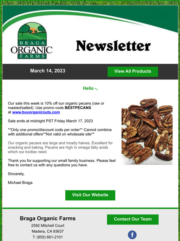 10% off Pecans until Friday