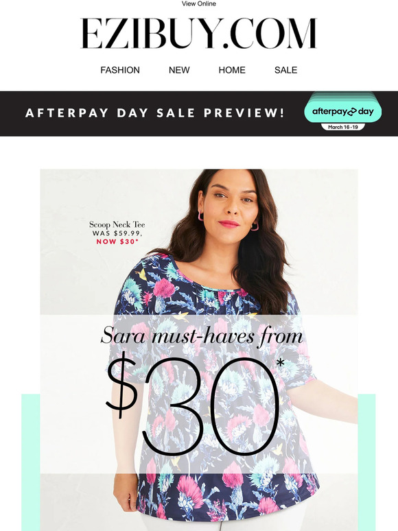 EziBuy: This is the deal: Sara Plus Size Styles from $30* | Milled