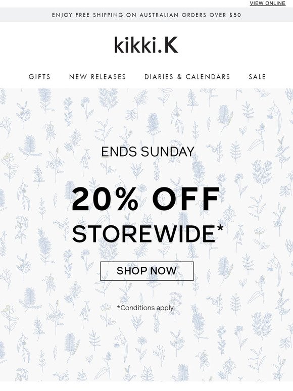 20% Off Storewide On Now