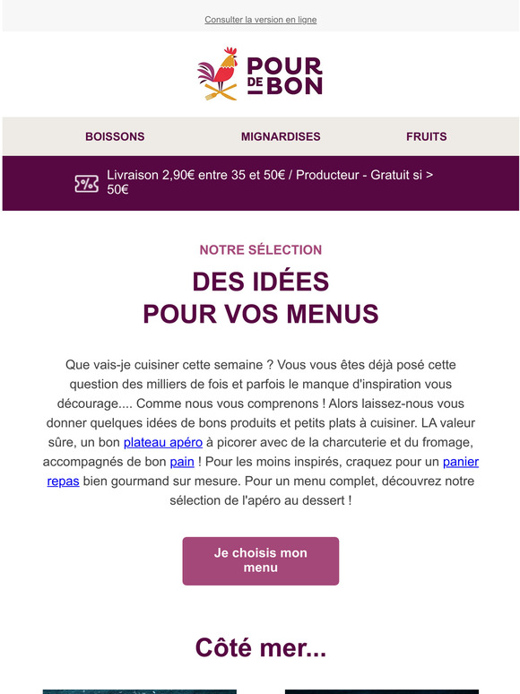 Des idées gourmandes pour vos menus !