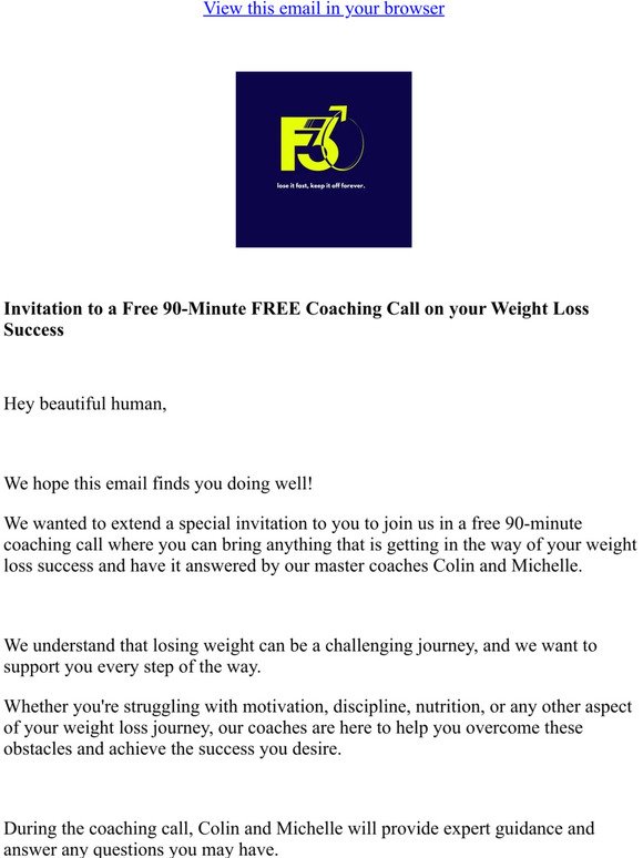 Invitation to a Free 90-Minute Coaching Call Starts in a couple of hours...