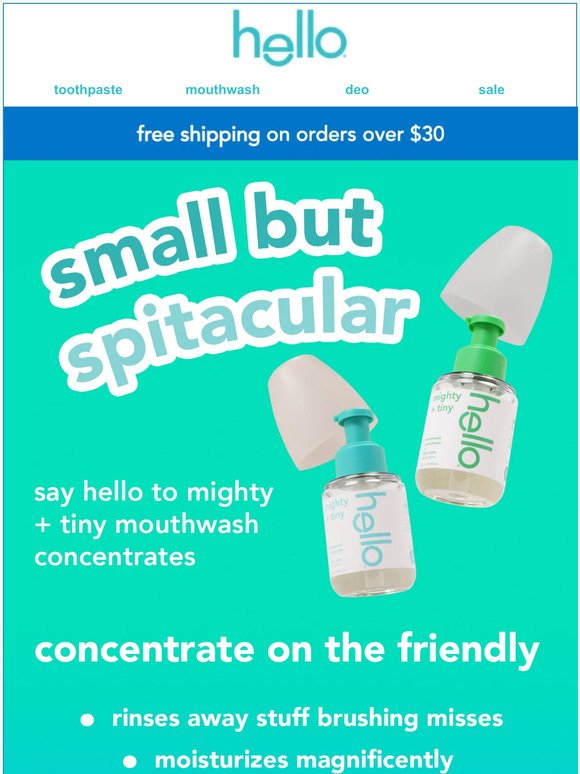 new: mighty + tiny mouthwash concentrate from hello 😍