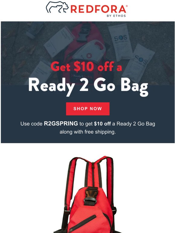 Ready for anything, Ready 2 Go: Get $10 Off