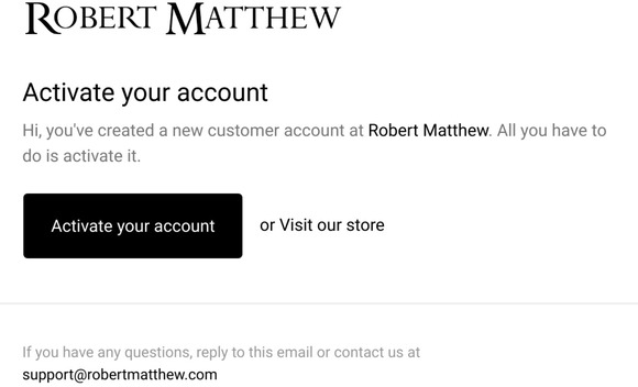 Customer account activation