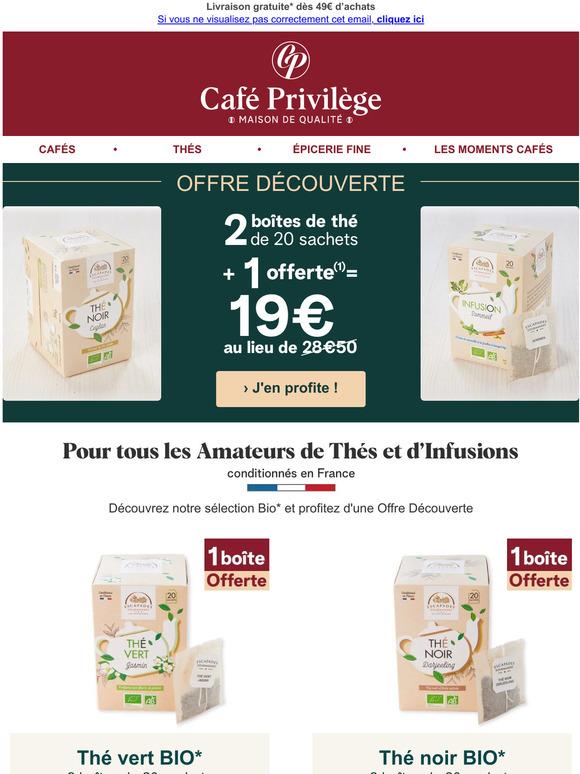 MME —, 20 sachets de Thés offerts* ! 