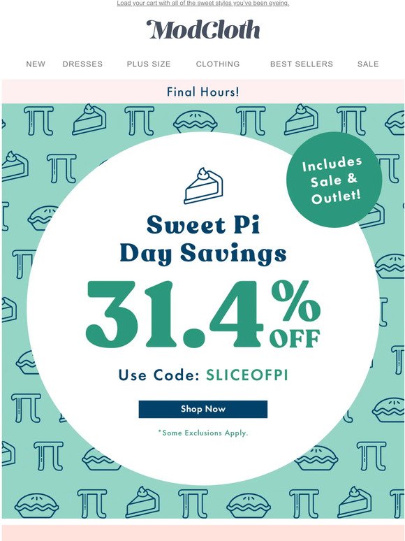 Last Call for Pi 🥧31.4% Ends Soon!