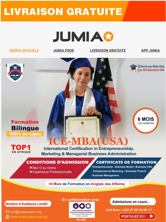 Jumia Nigeria 2 Appel à candidature American MBA Certification in