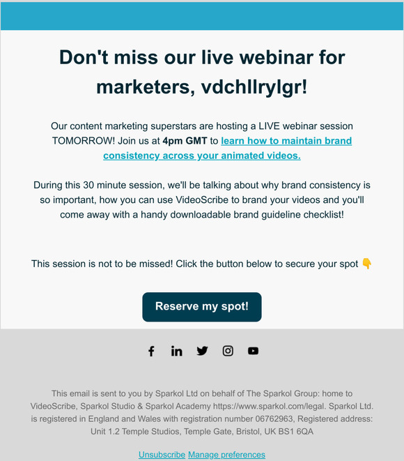 We're hosting a live webinar tomorrow, —!