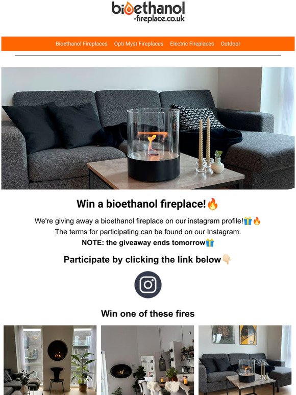 Win a bioethanol fireplace!🔥