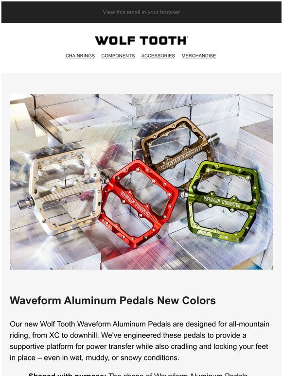 Waveform Aluminum Pedals in Four New Colors