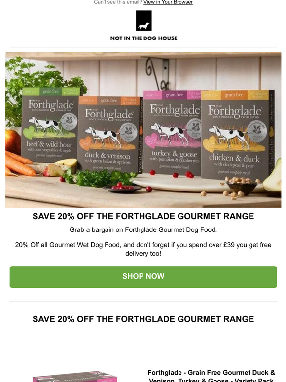 20% Off Forthglade Gourmet Dog Food