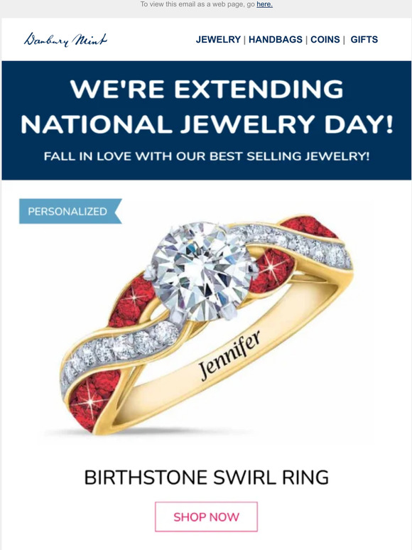 Danbury Mint We're extending National Jewelry Day! Milled