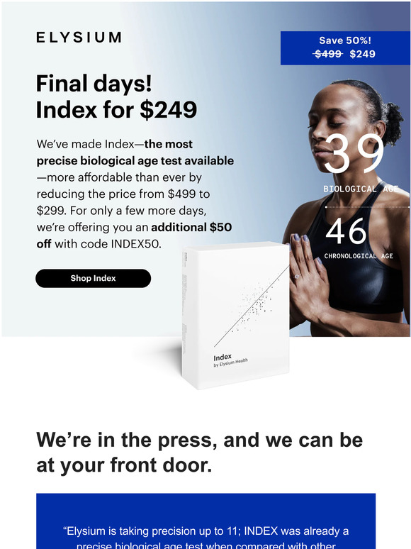 Ending soon ⏰ Index for just $249!