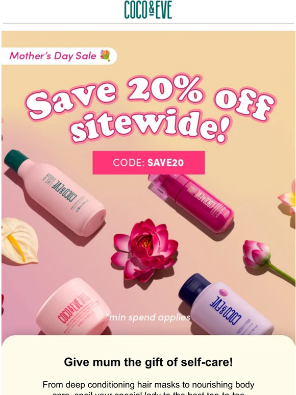 Mother's Day Sale: 20% off sitewide