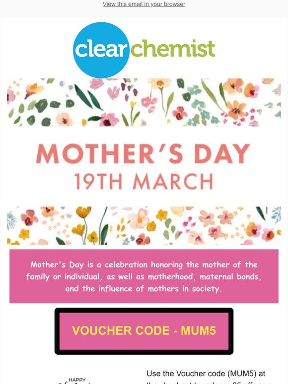 Mothering Sunday - £5 Off for Mum