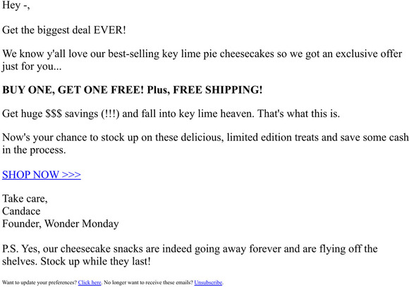 😘 FREE KEY LIME PIE CHEESECAKE