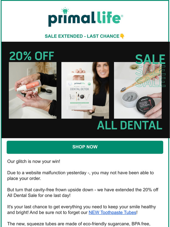 🚨SALE EXTENDED - 20% Off All Dental 🦷