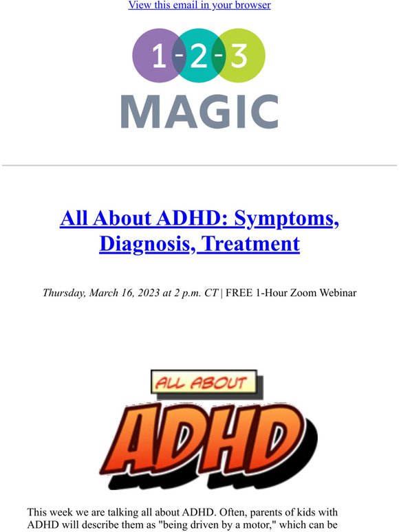 All About ADHD Webinar TOMORROW!