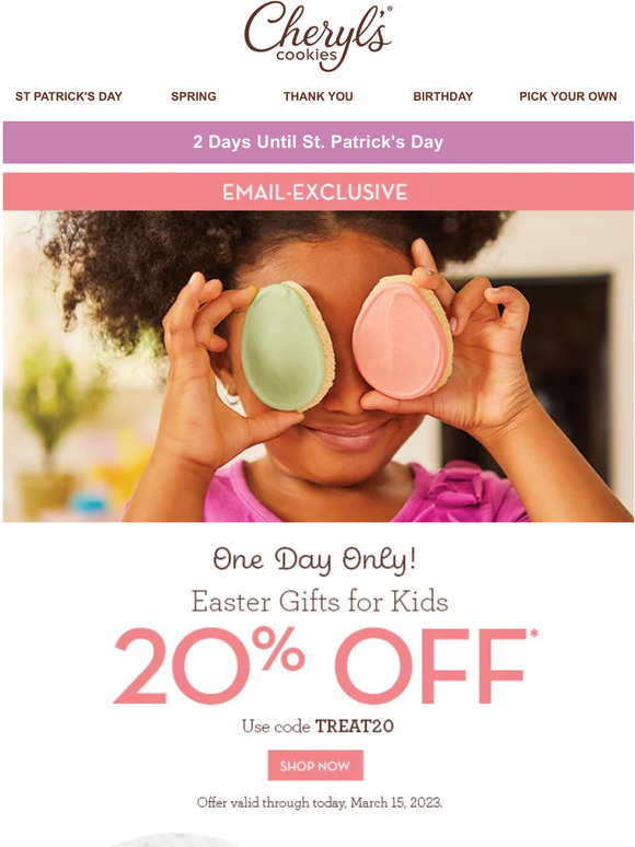 Save 20% on cheerful Easter gifts for kids
